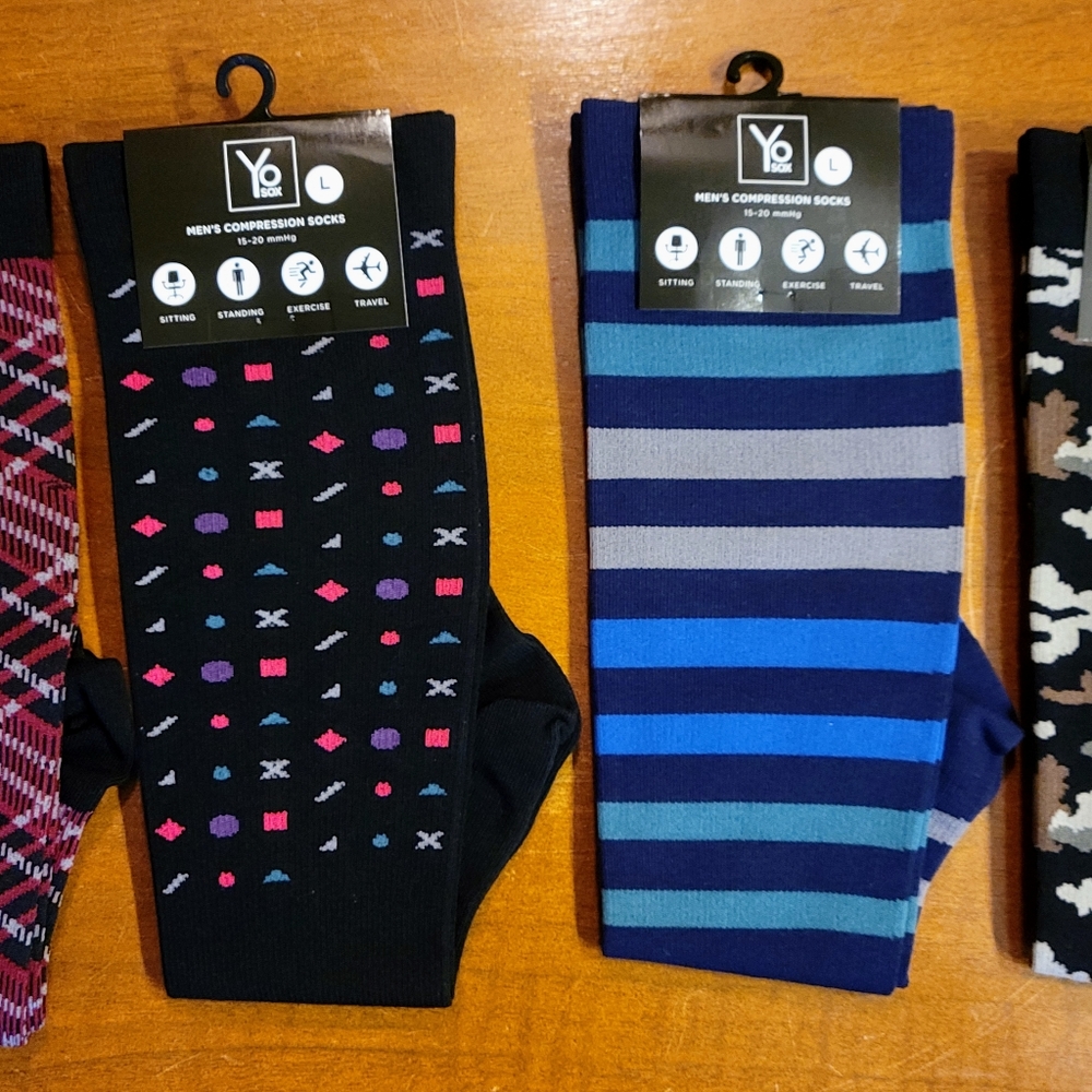 NWT Yo Sox compression socks, size men L/women XL